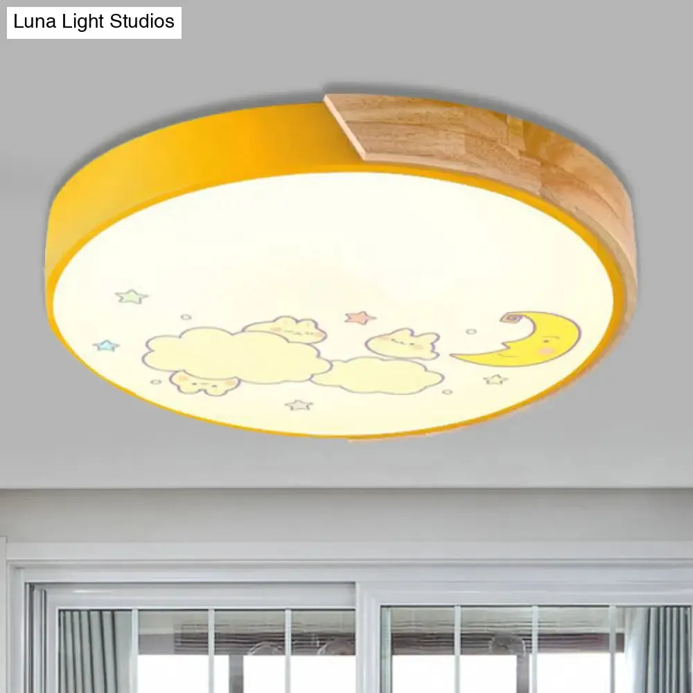 Cartoon LED Flush Ceiling Light Fixture for Kindergartens - Round Acrylic LED Ceiling Light