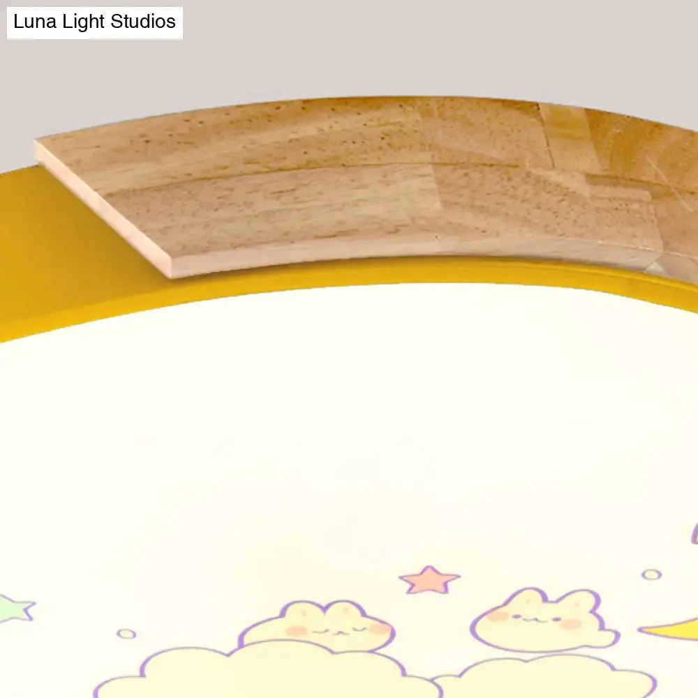 Cartoon LED Flush Ceiling Light Fixture for Kindergartens - Round Acrylic LED Ceiling Light