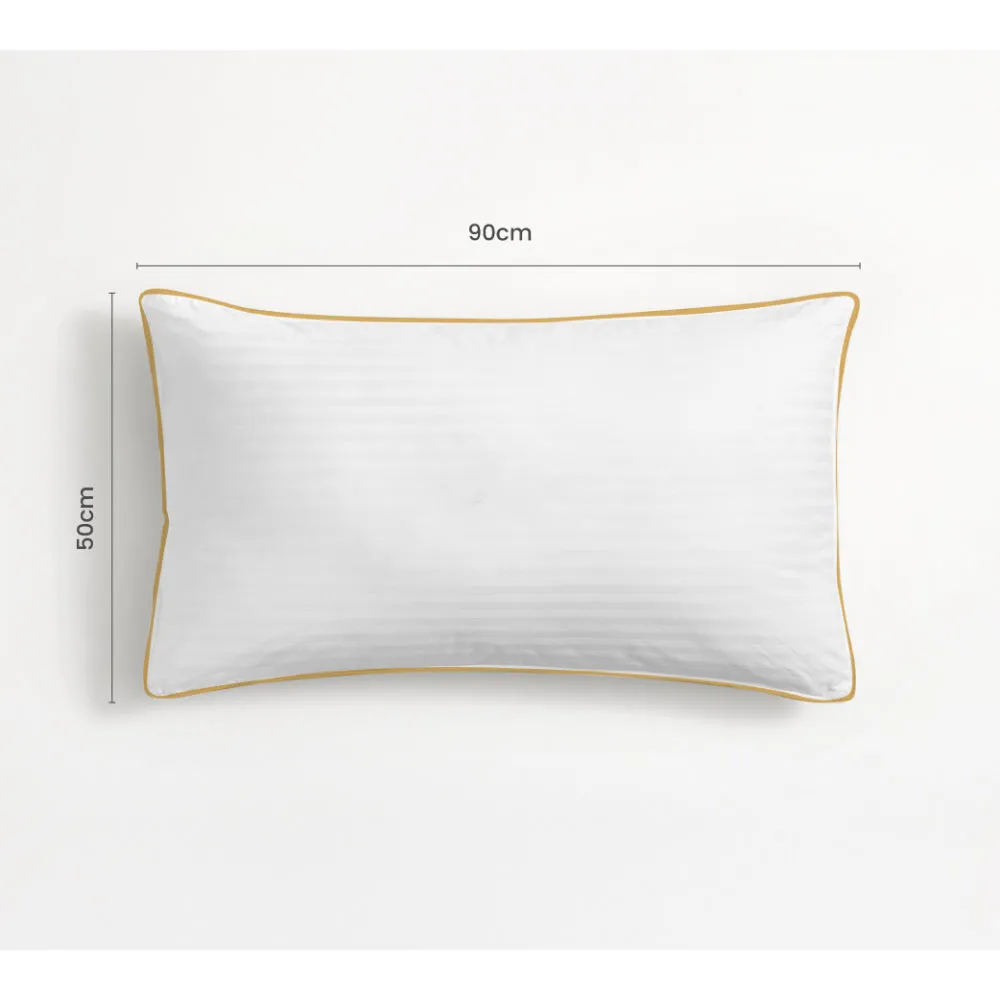 Cotton Home 100% Cotton Stripe Pillow 1-piece with Gold Cord