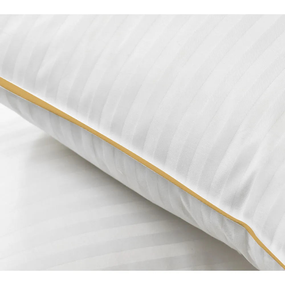 Cotton Home 100% Cotton Stripe Pillow 1-piece with Gold Cord