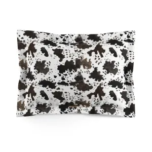 Cow Print Pillow Sham, Lightweight Microfiber Pillow Sham, Standard/King, Made in USA (Sizes: King/Standard)