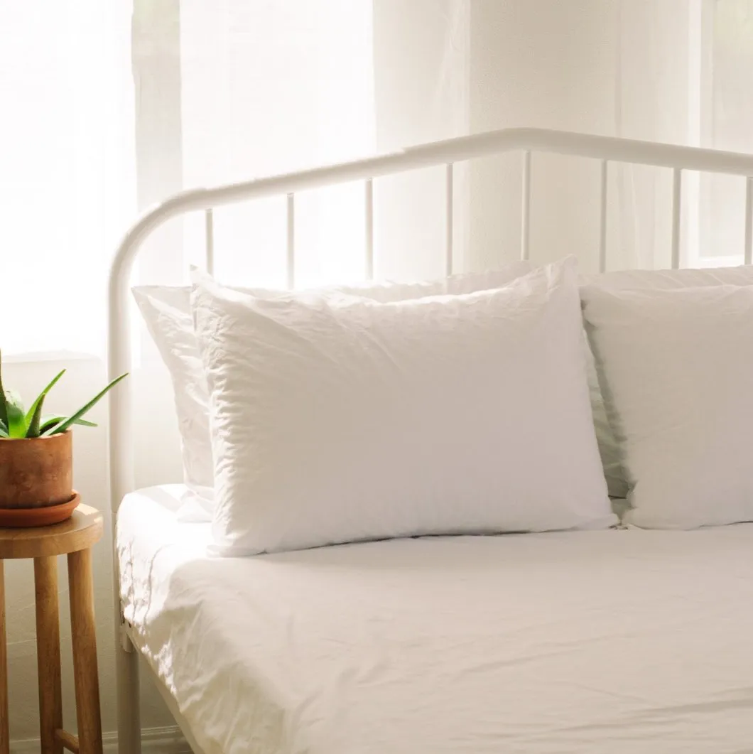 Crinkle Percale Organic Cotton Sheet Set   Pillowcases