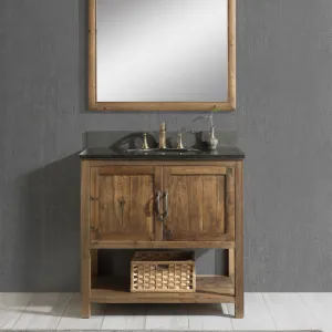 Design Element Austin 36" Bathroom Vanity Base Built With Reclaimed Wood In Walnut Finish DEC4006-A-CB