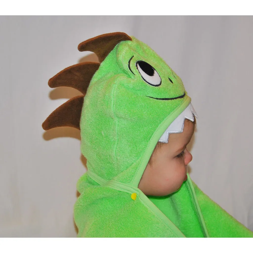 Dino Hooded Cotton Turkish Towel: Baby