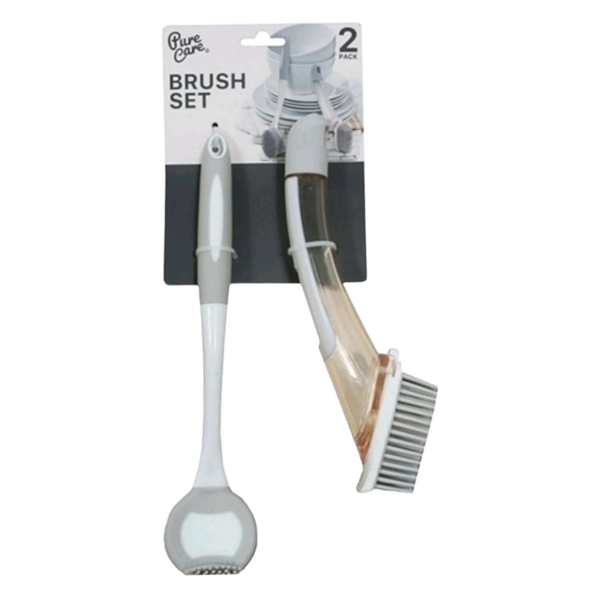 Dish Brush Set Light Grey 2pc 10126