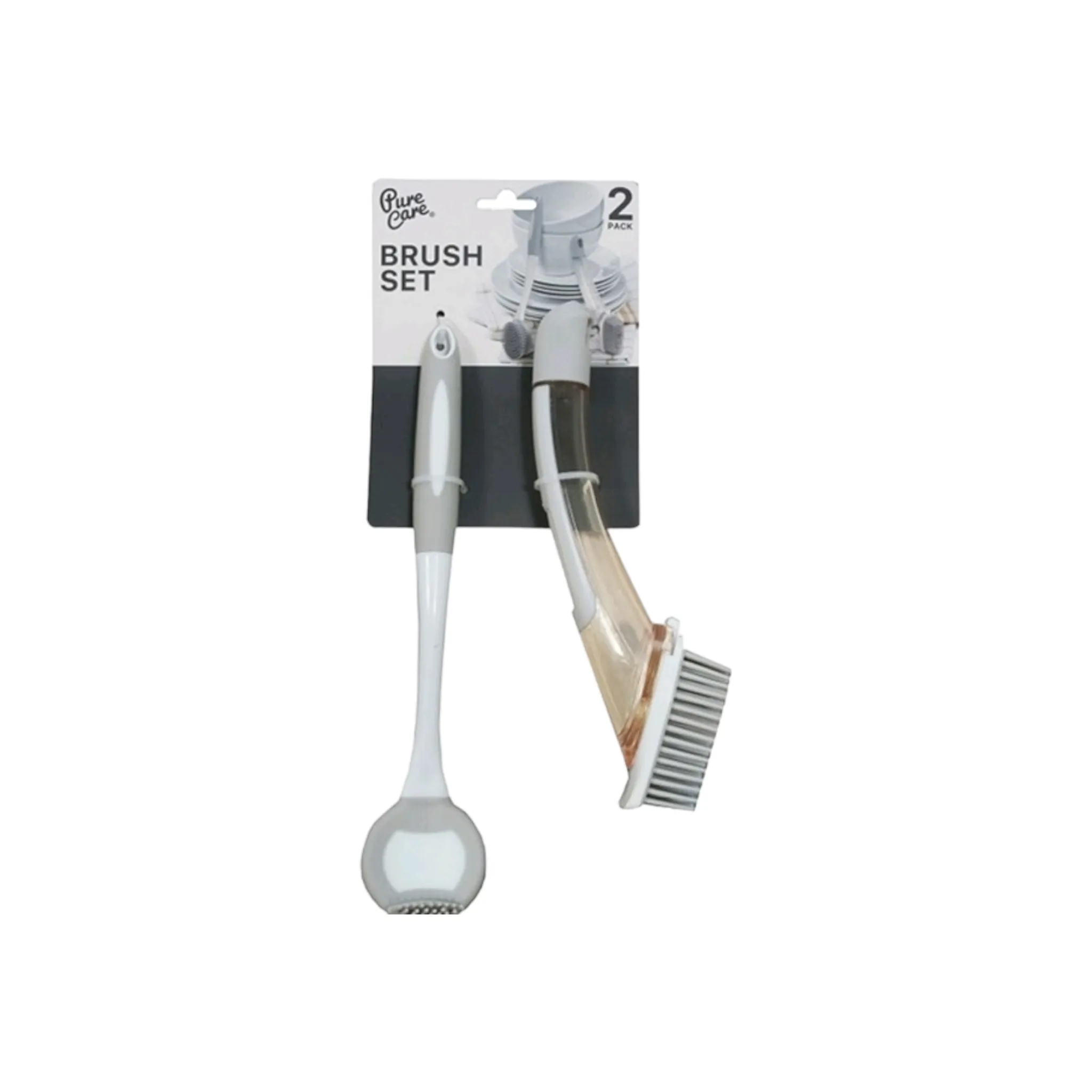 Dish Brush Set Light Grey 2pc 10126