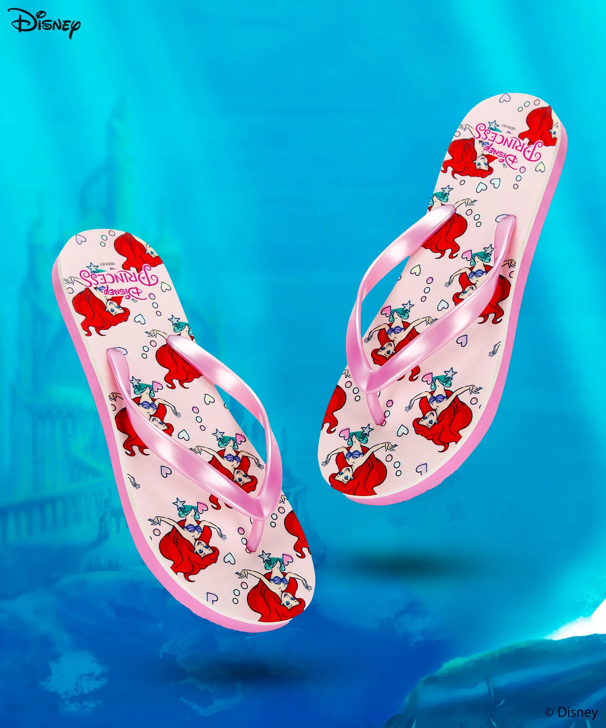 Disney Ariel HWDK3739L Women's Slippers | Stylish Comfortable Slippers with Cushioned Footbed for Comfort Fit | Perfect for Everyday Use I Pink