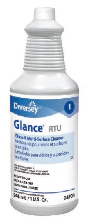 Diversey™ Glance® Glass / Surface Cleaner Ammoniated Pump Spray Liquid 32 oz. Bottle Ammonia Scent NonSterile - Lagasse  Mfr# DVO04705