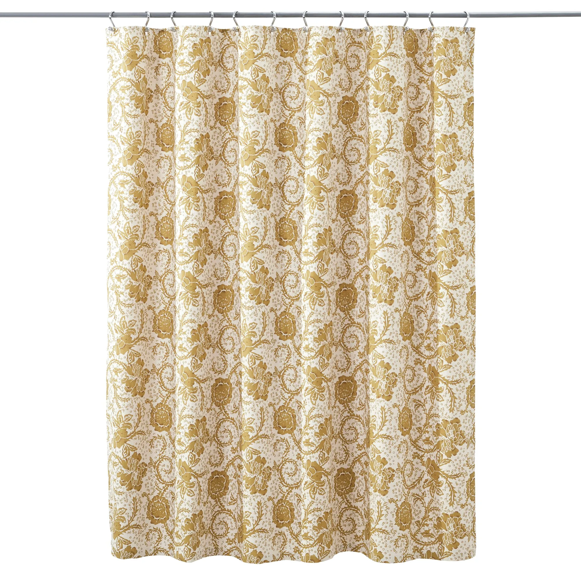 Dorset Gold Floral Shower Curtain 72"x72" VHC Brands