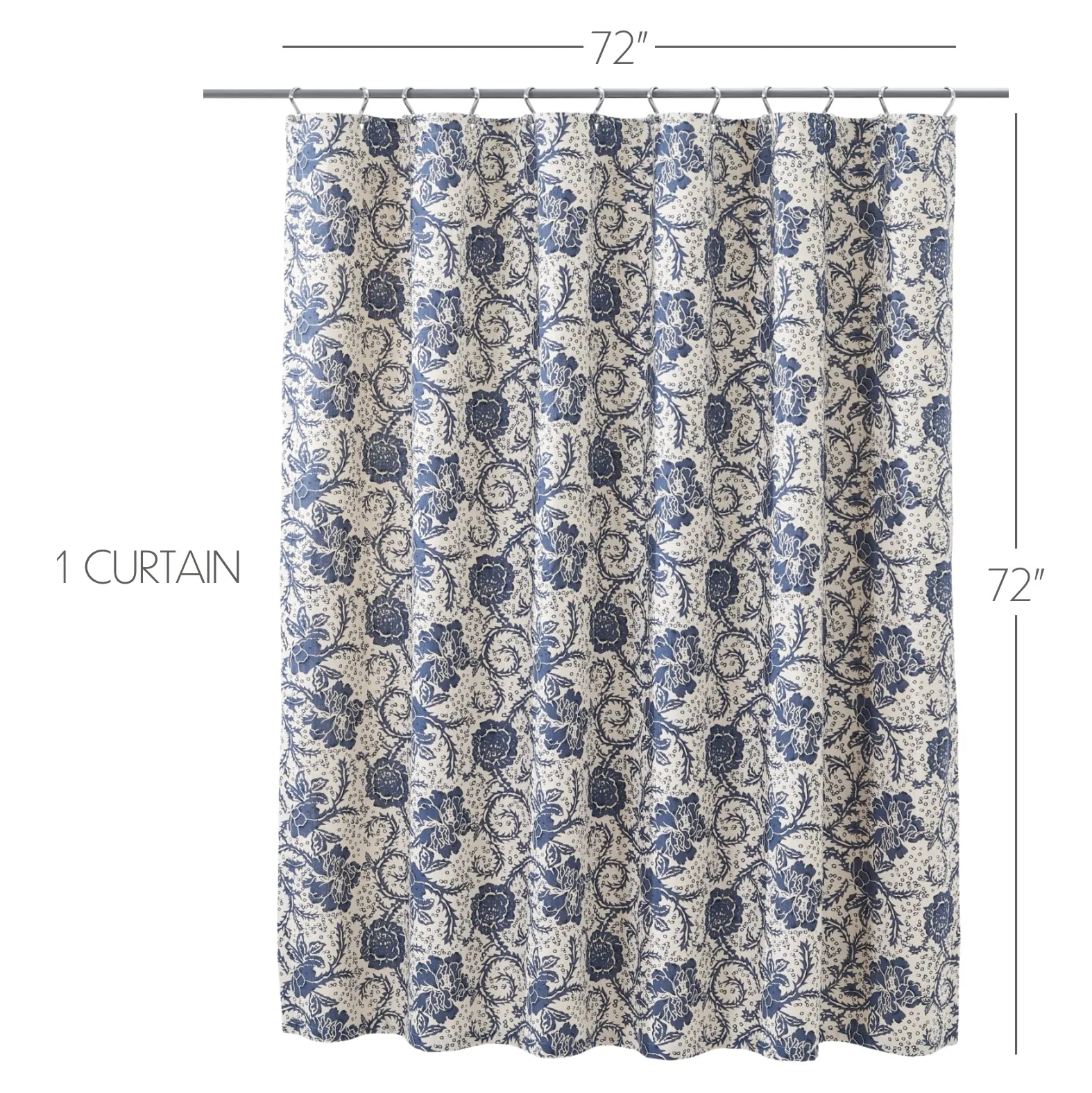 Dorset Navy Floral Shower Curtain 72x72