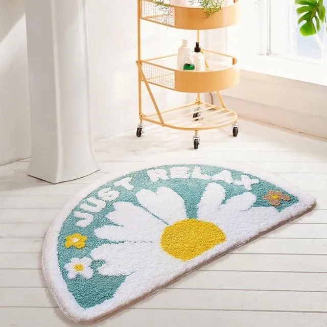 Elegant Blossom-Printed Anti-Slip Bath Mat