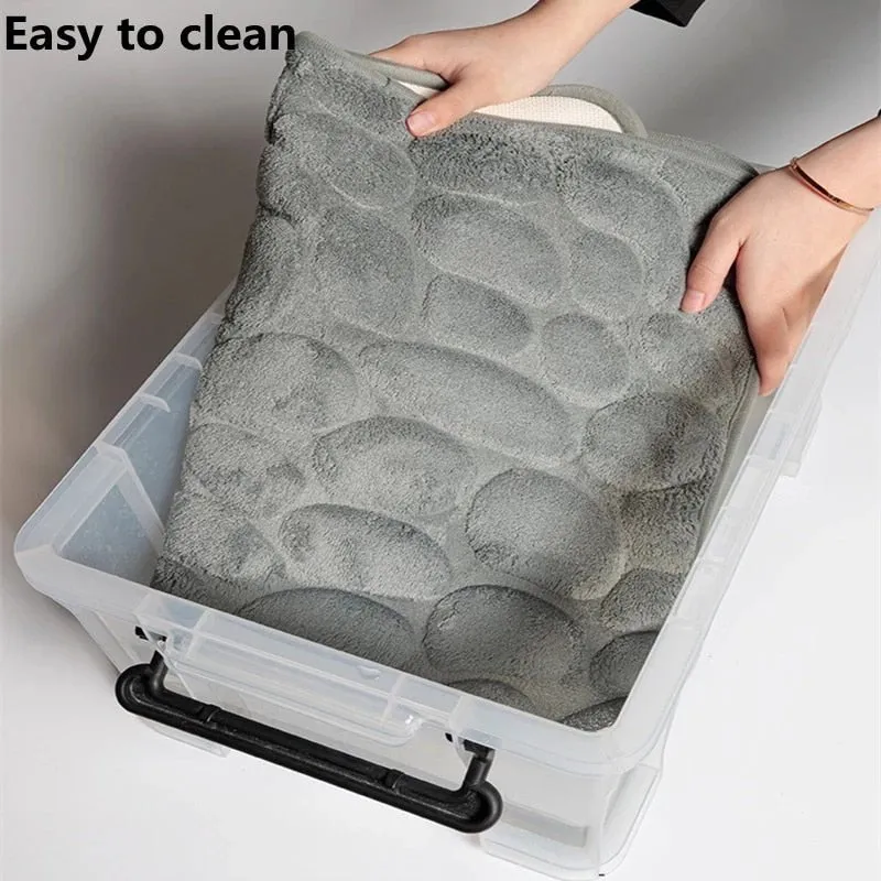 Embossed Cobblestone Bathroom Bath Mat