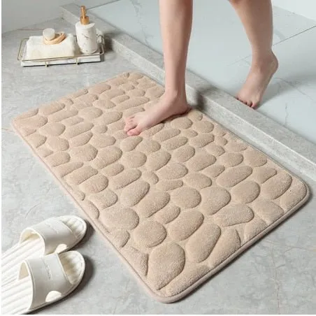 Embossed Cobblestone Bathroom Bath Mat