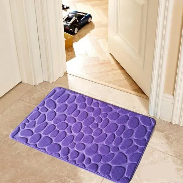 Embossed Cobblestone Bathroom Bath Mat