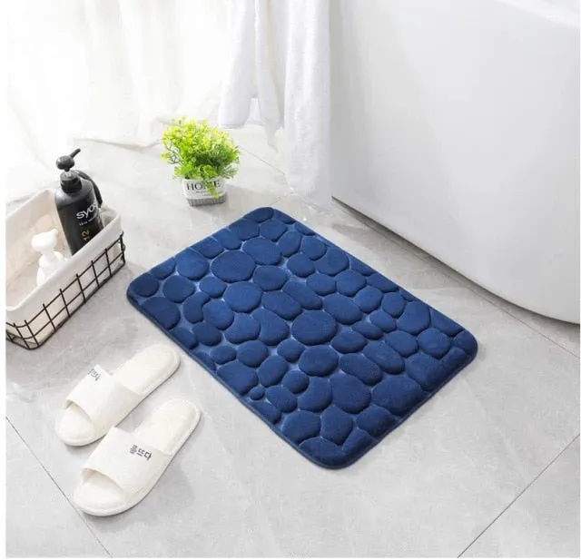 Embossed Cobblestone Bathroom Bath Mat