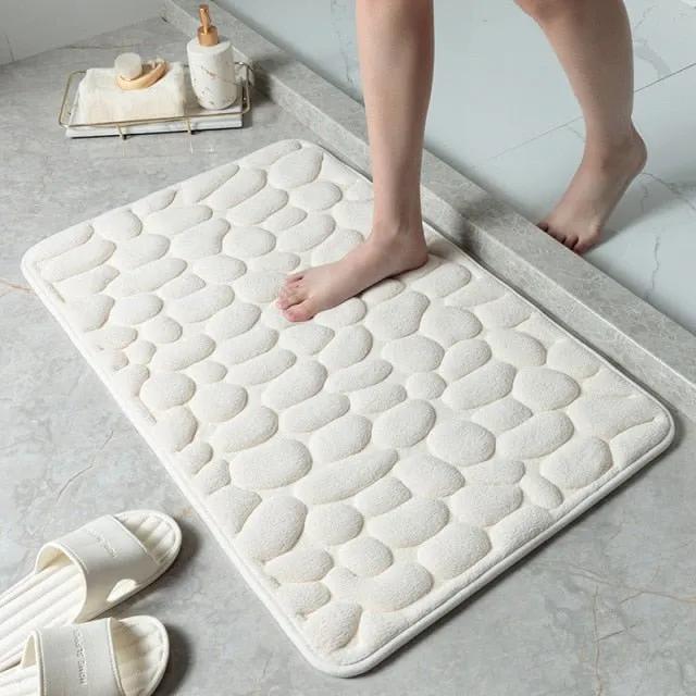 Embossed Cobblestone Bathroom Bath Mat