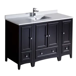 Fresca FCB20-122412ES-CWH-U Oxford 48" Espresso Traditional Bathroom Cabinets with Top & Sink