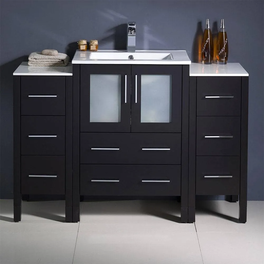 Fresca FCB62-122412ES-I Torino 48" Espresso Modern Bathroom Cabinets with Integrated Sink