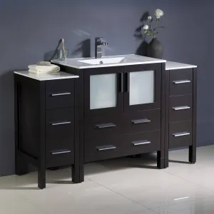 Fresca FCB62-123012ES-I Torino 54" Espresso Modern Bathroom Cabinets with Integrated Sink