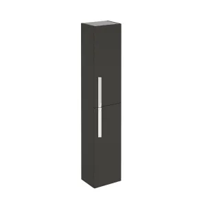 Frontline Onix Tall Wall Unit with Chrome Handles - Grey Gloss