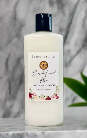 Honey and Grace Sandalwood Rose Hand and Body Lotion 8oz