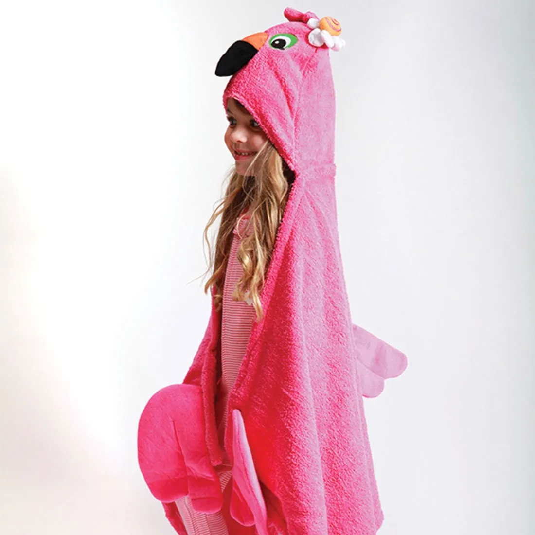 Hooded Towel - Franny the Flamingo