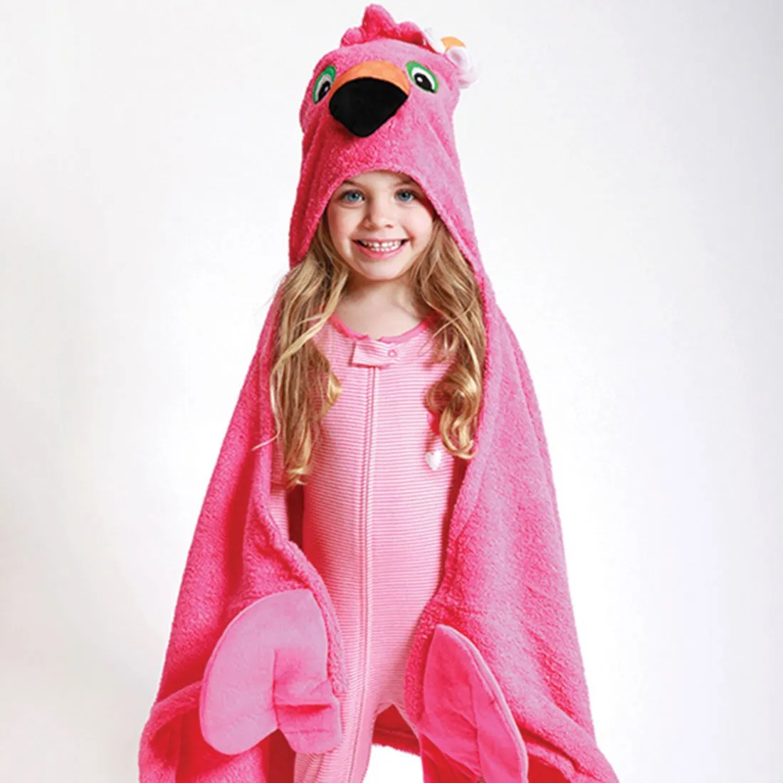 Hooded Towel - Franny the Flamingo