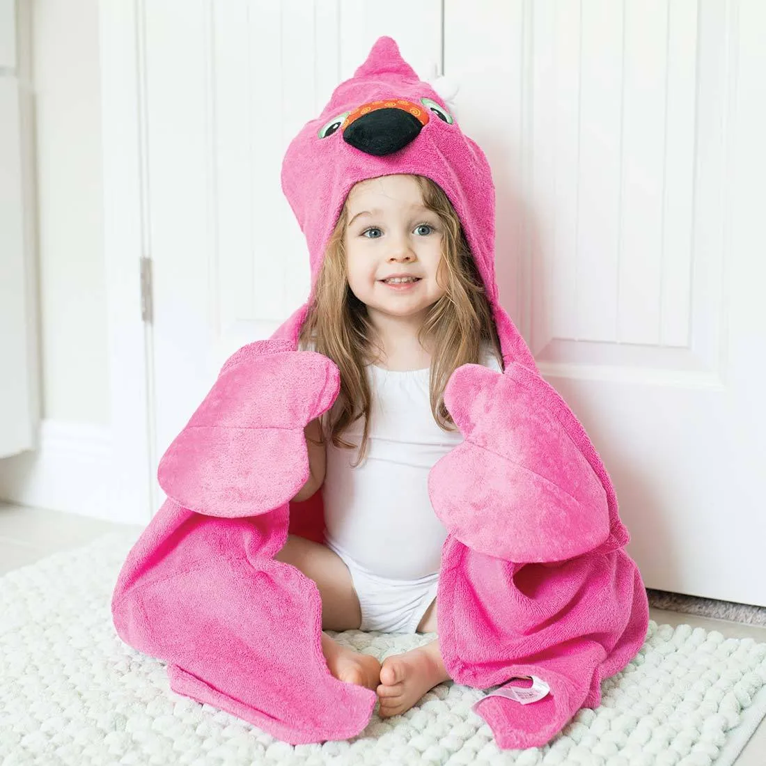 Hooded Towel - Franny the Flamingo