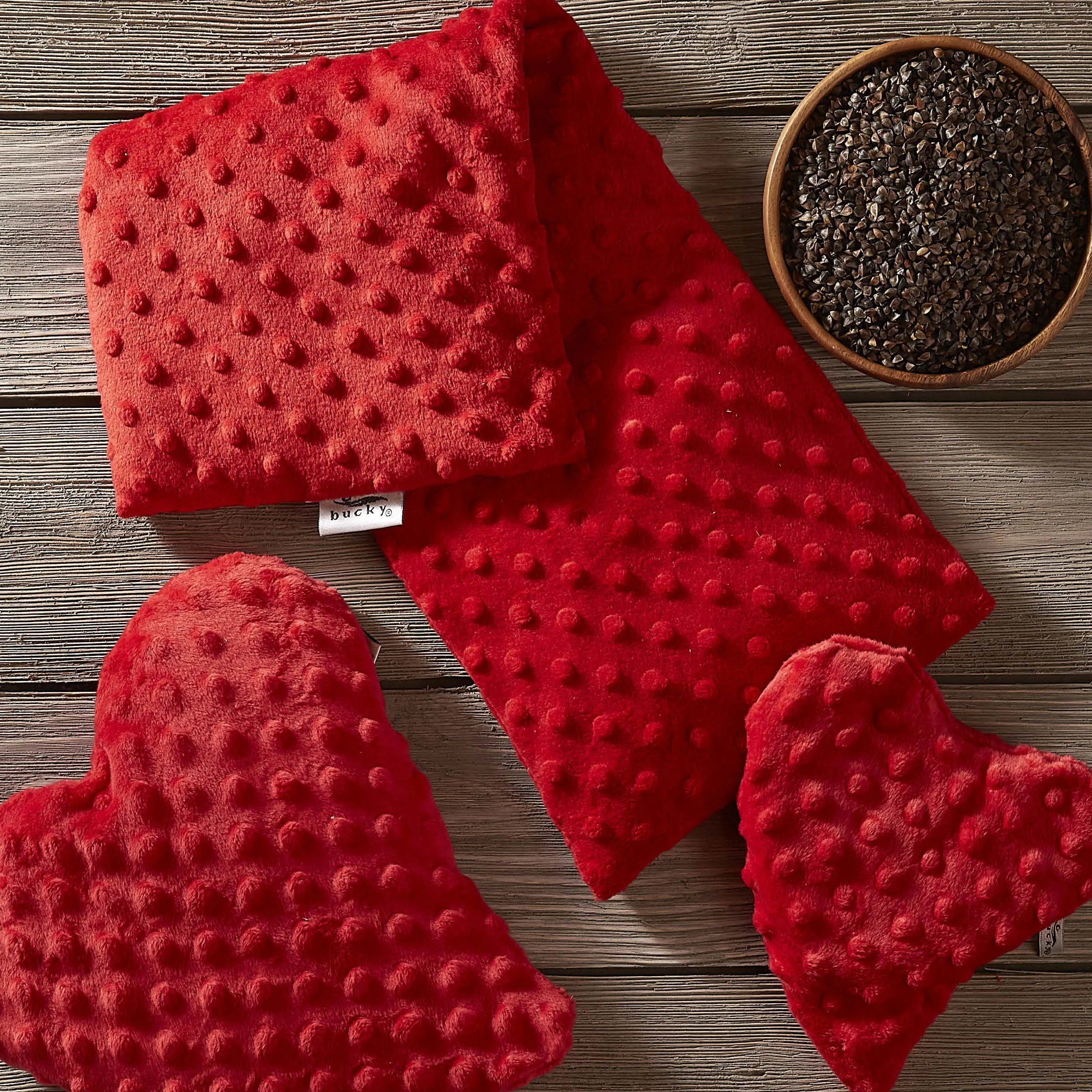 Hot/Cold - Large Heart Warmer - Red Minky