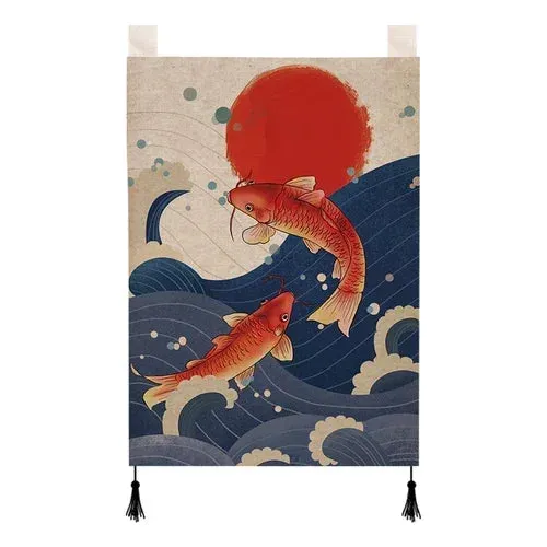 Japanese Style Small Hanging Curtain Kitchen Doorway Flag Curtain Izakaya Hanging Household Partition Curtain