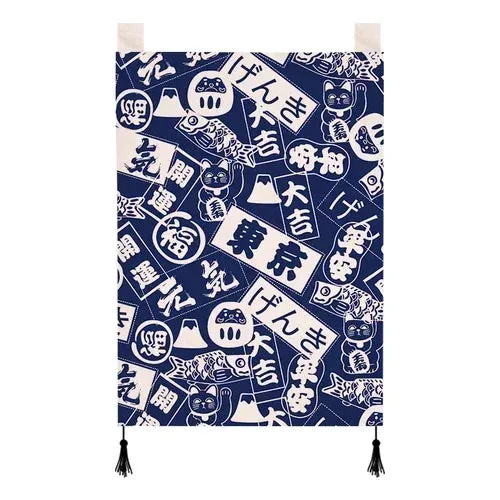 Japanese Style Small Hanging Curtain Kitchen Doorway Flag Curtain Izakaya Hanging Household Partition Curtain