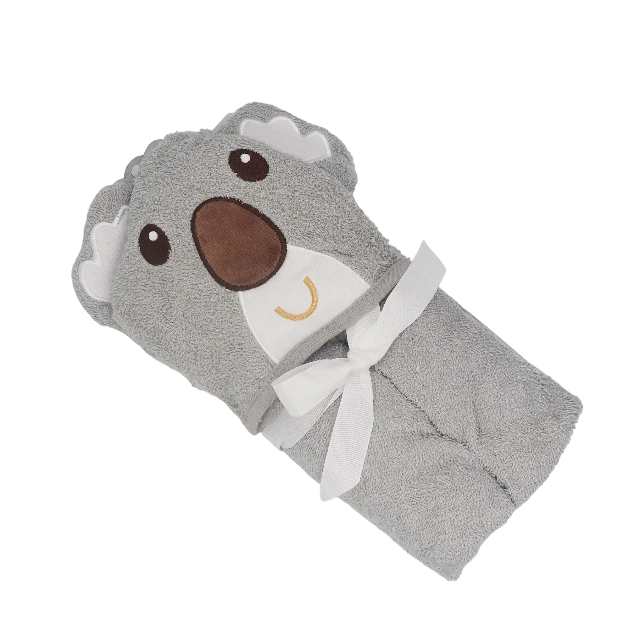 Koala Cotton Hooded Baby Bath Towel with Baby Loofah