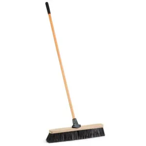 Laitner Brush Company 24" Assembled Outdoor Heavy-Duty Rough Surface Push Broom with Unbreakable Connector