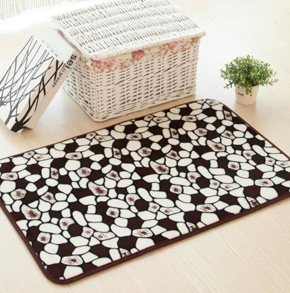 Large Bath Mat Set Non Slip Bathroom Carpets Stones Pattern Bathroom Floor Mat Shower Room Entry Doormat Toilet Rugs