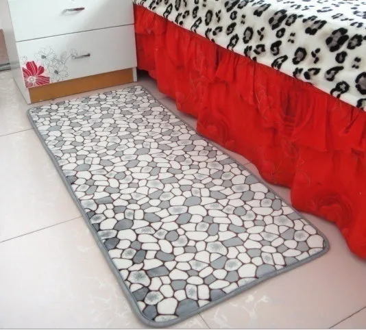 Large Bath Mat Set Non Slip Bathroom Carpets Stones Pattern Bathroom Floor Mat Shower Room Entry Doormat Toilet Rugs