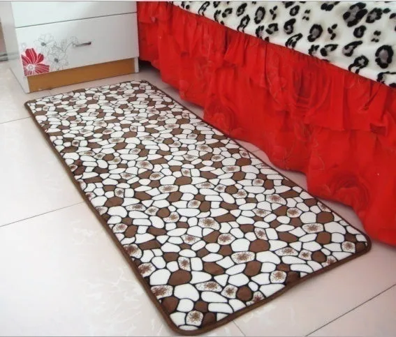 Large Bath Mat Set Non Slip Bathroom Carpets Stones Pattern Bathroom Floor Mat Shower Room Entry Doormat Toilet Rugs