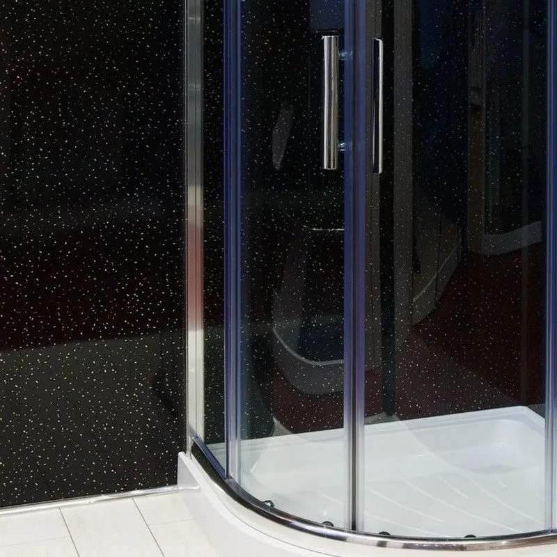 Large Black Sparkle 1.0m x 2.4m Shower Panel