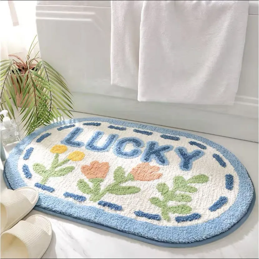 Latest Anti-Skid Bath Mat with Flower Pattern for Bathroom