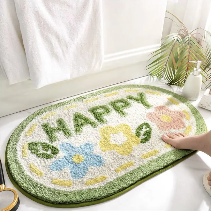 Latest Anti-Skid Bath Mat with Flower Pattern for Bathroom