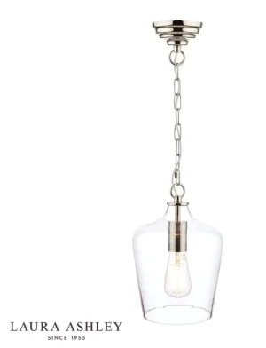 Laura Ashley - Ockley Single Pendant Polished Chrome and Glass - ID 13485