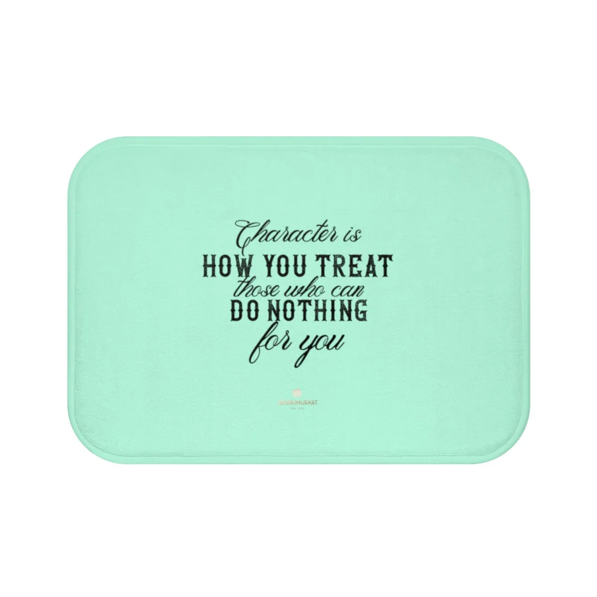 Light Blue Motivational Bath Rug, Art Designer Inspirational Quote Bath Mat- Printed in USA