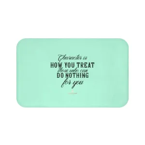 Light Blue Motivational Bath Rug, Art Designer Inspirational Quote Bath Mat- Printed in USA