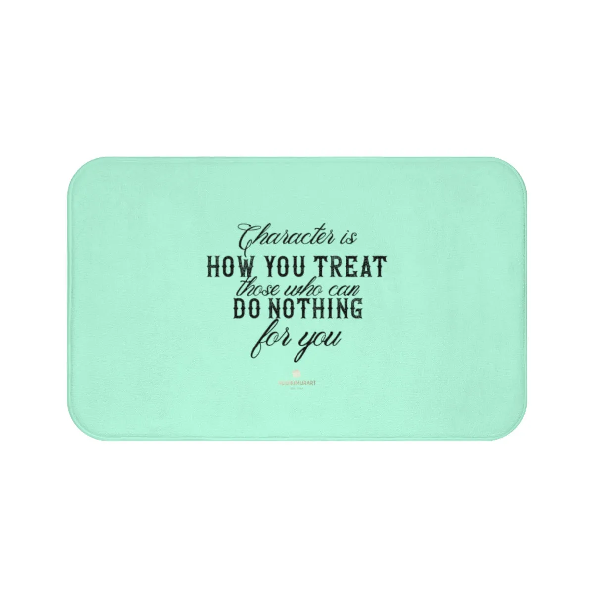 Light Blue Motivational Bath Rug, Art Designer Inspirational Quote Bath Mat- Printed in USA