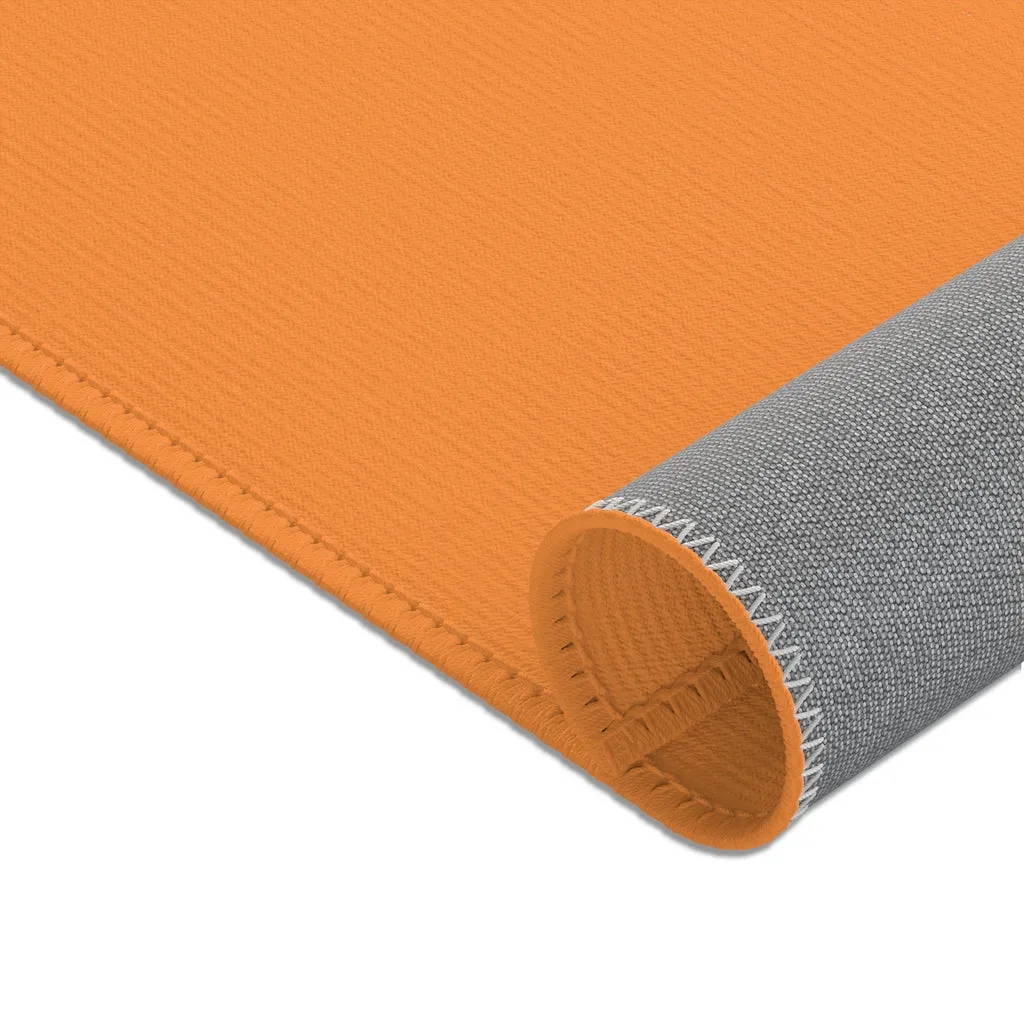 Light Orange Designer Area Rugs, Best Anti-Slip Indoor Solid Color Carpet For Home Office - Printed in USA