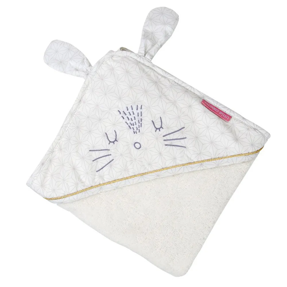 Little Crevette Hooded Towel Pompom