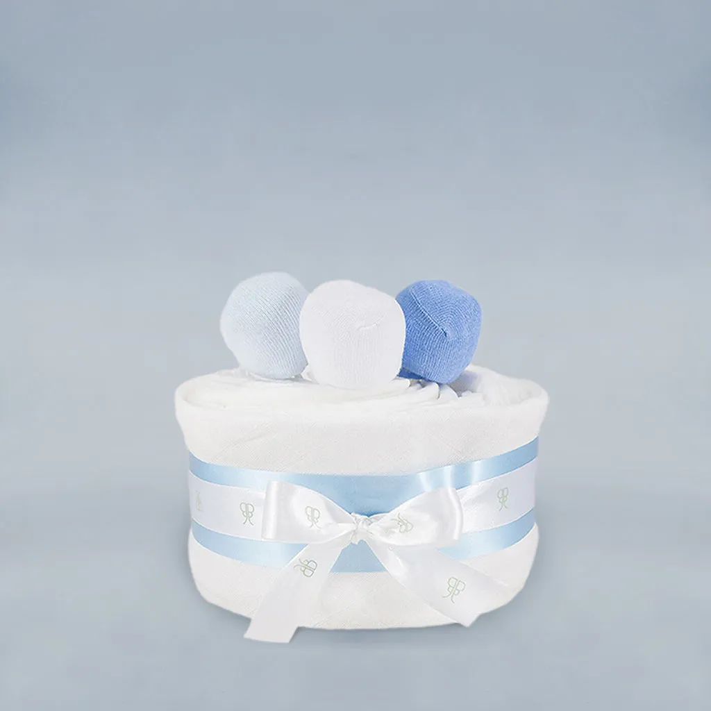 Luxury Blue Multi-Bubble Balloon with Lollipop Nappy Cake