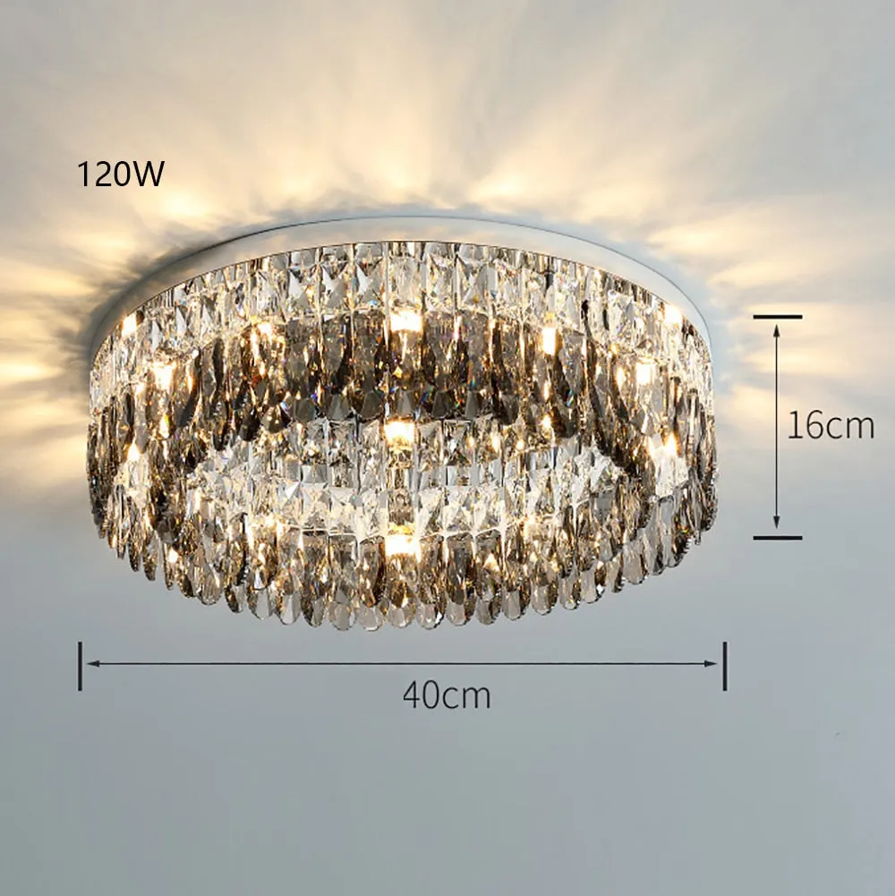 Luxury Square Crystal LED Ceiling Lights - Modern Dimmable Lamps for Elegant Living Room Decor & Home Lustres