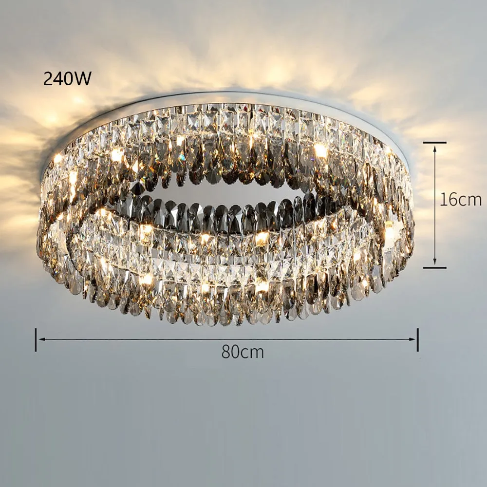 Luxury Square Crystal LED Ceiling Lights - Modern Dimmable Lamps for Elegant Living Room Decor & Home Lustres