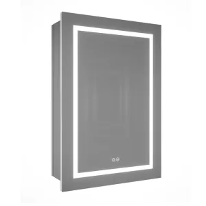 MIRPLUS 26''H×20''W×5"D Single Door Medicine Cabinet with Mirror Lights around Right or Left Side Opening