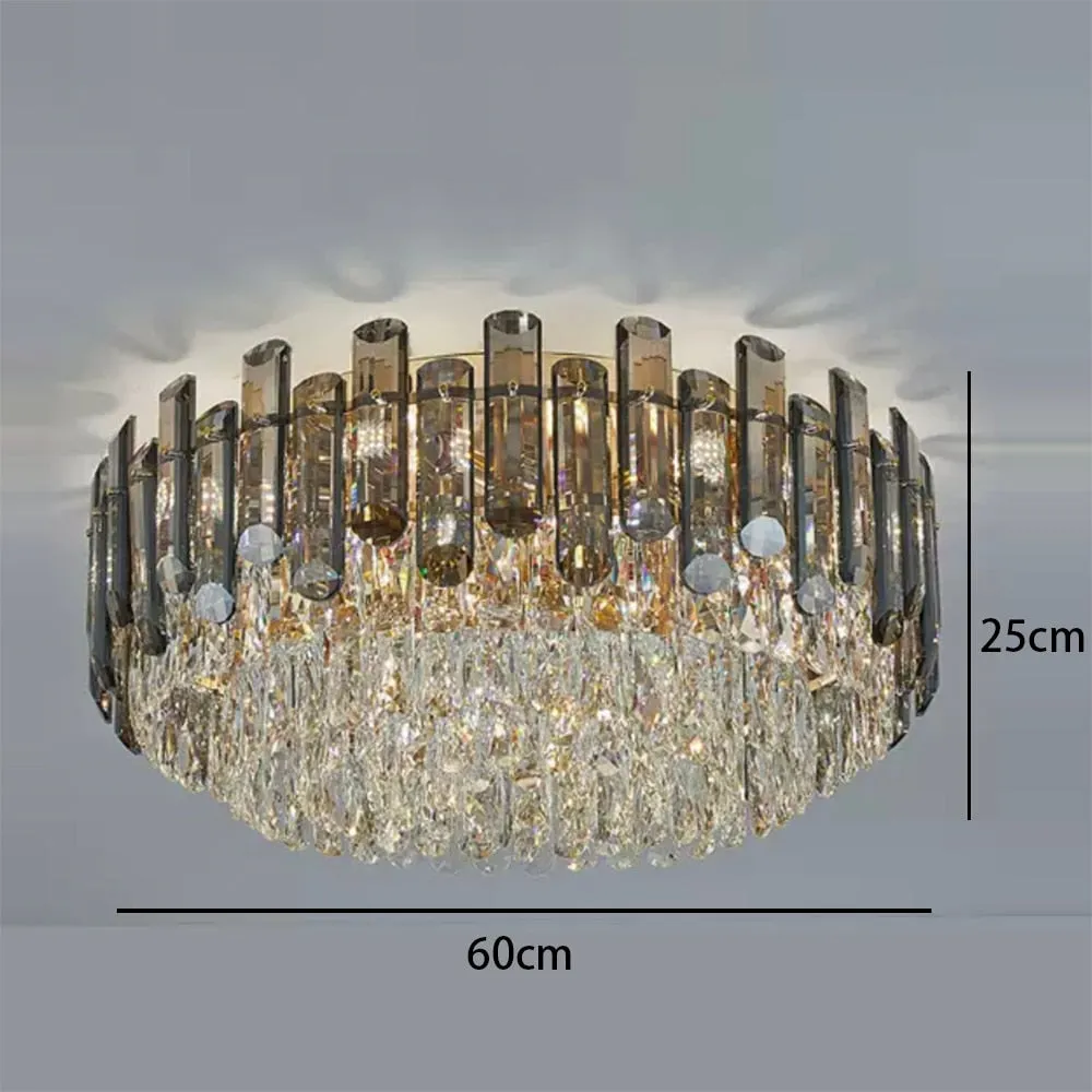 Modern Crystal LED Luxury Ceiling Lights - Round Lamps for Indoor Home Lighting & Living Room Decor